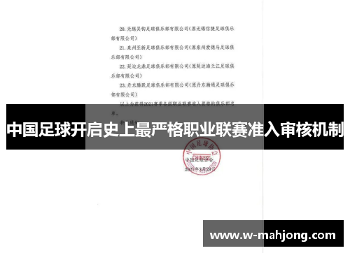 中国足球开启史上最严格职业联赛准入审核机制